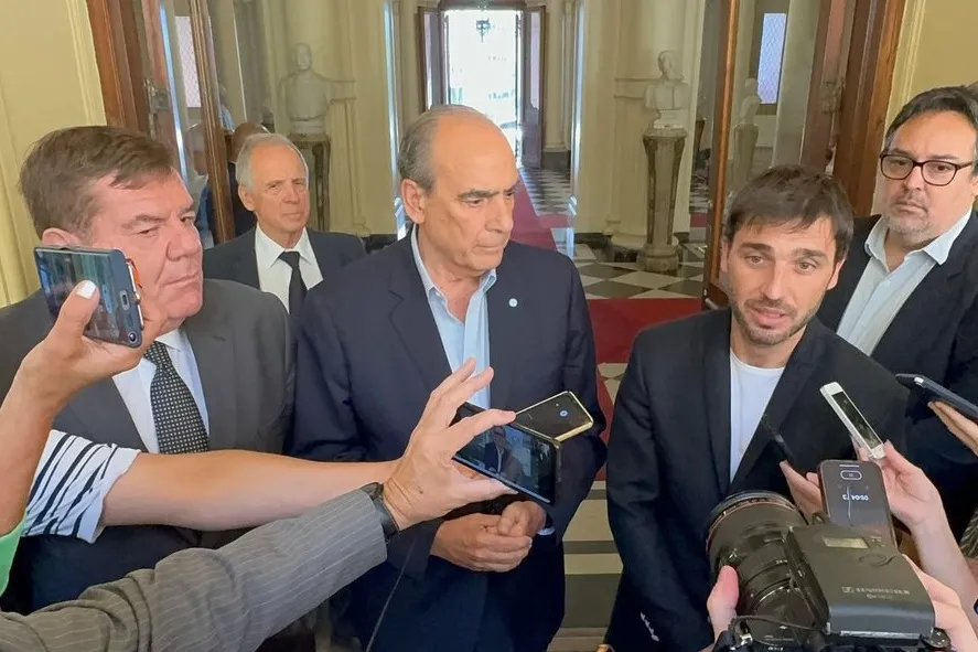 Montenegro, Francos y Torres, tras el encuentro en la Casa Rosada. FOTO X @NachoTorresCH