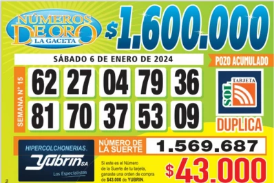 Los Números de Oro de LA GACETA del 6 de enero de 2024