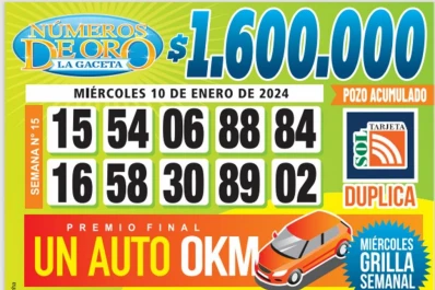 Los Números de Oro de LA GACETA del 10 de enero de 2024