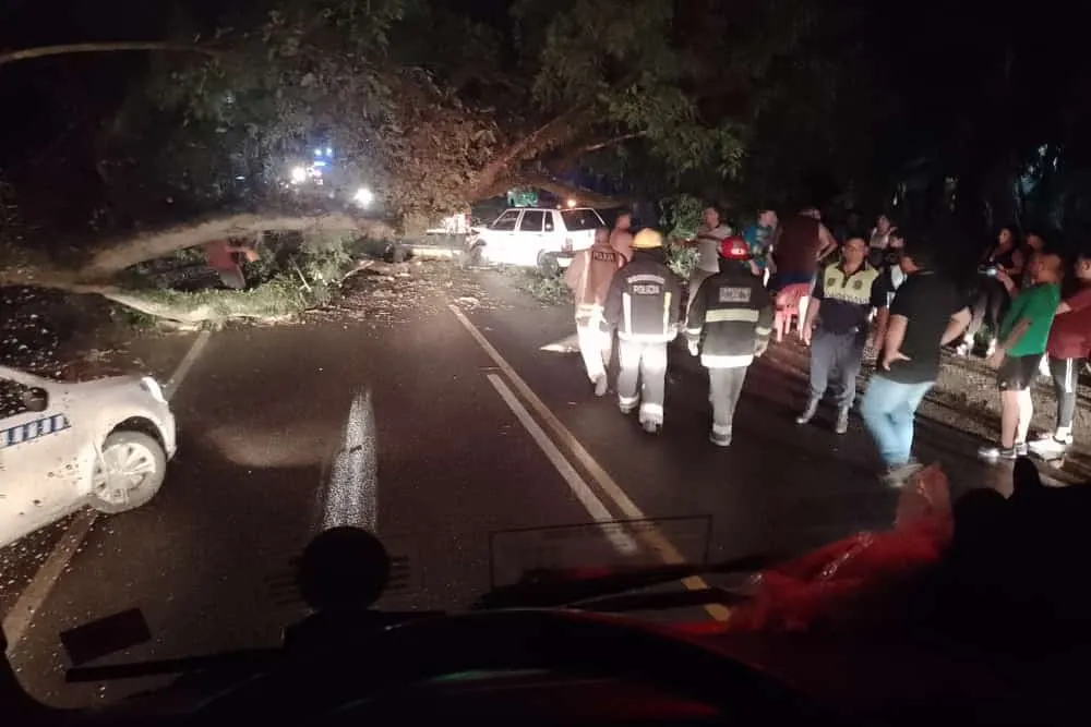 El accidente ocurrió durante la tormenta en El Chañar. 