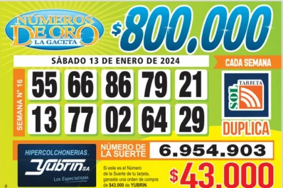 Los Números de Oro de LA GACETA del 13 de enero de 2024