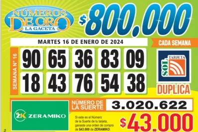 Los Números de Oro de LA GACETA del 16 de enero de 2024