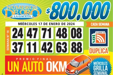 Los Números de Oro de LA GACETA del 17 de enero de 2024