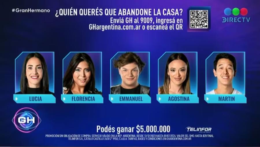 Los nominados de esta semana de Gran Hermano 2024.