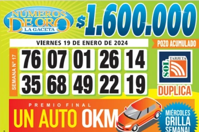 Los Números de Oro de LA GACETA del 19 de enero de 2024