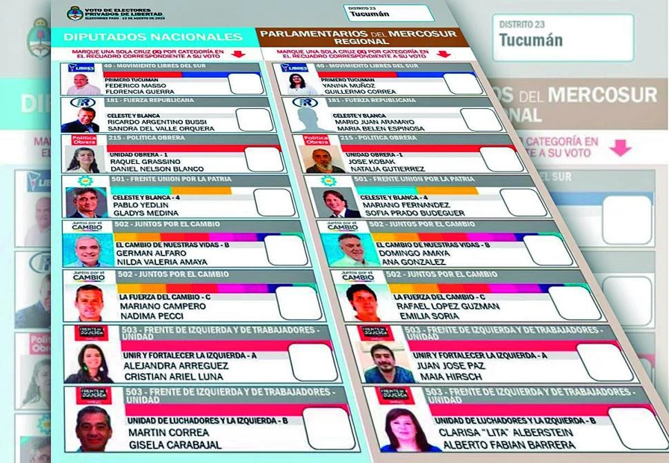 PROYECTO. El sistema de Boleta Única de Papel se aplicará para las PASO y las generales para elegir presidente, vicepresidente, senadores y diputados.