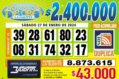 Los Números de Oro de LA GACETA del 27 de enero de 2024