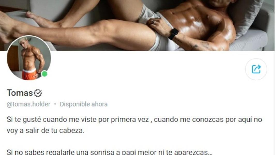 Tomás Holder abrió su cuenta de OnlyFans y lo destrozaron por su forma de promocionarla