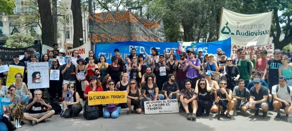 EN LAS CALLES. La Asamblea Multisectorial de la Cultura, en movilización.
