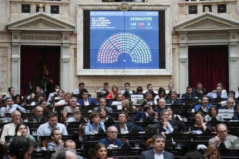 Ley ómnibus: Milei tejió alianzas para ganar en la votación general