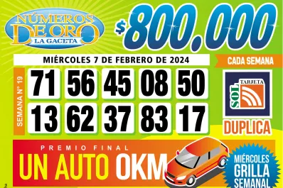 Los Números de Oro de LA GACETA del 7 de febrero de 2024