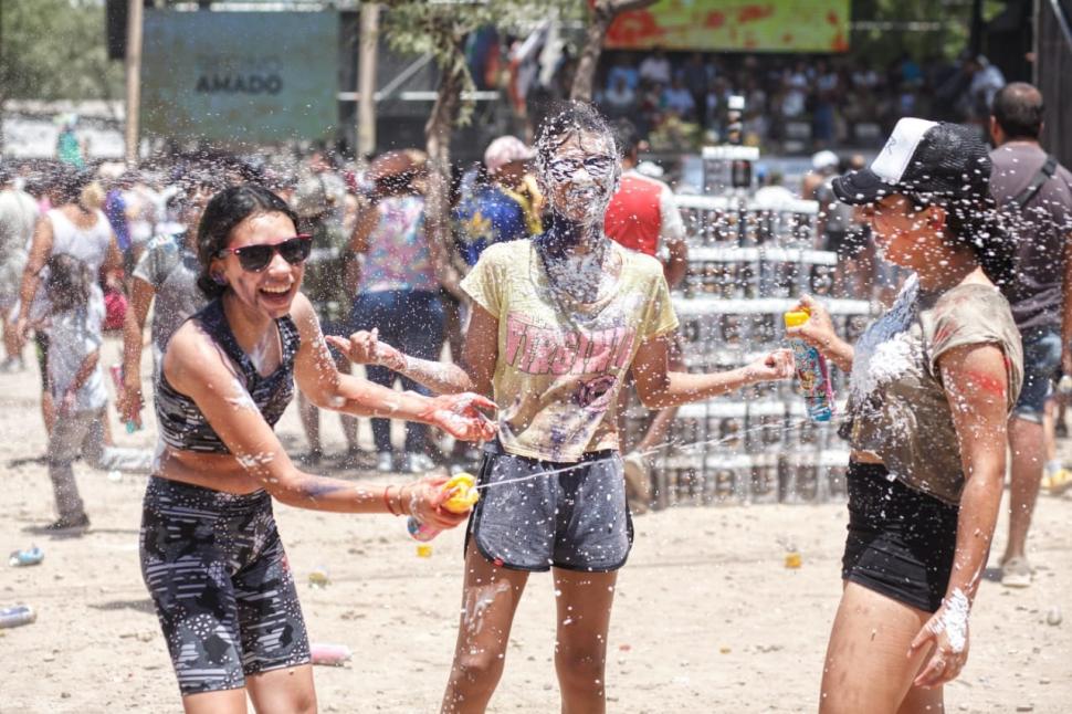 DIVERSIÓN SIN FIN. Nadie se priva de jugar al carnaval, con nieve, pintura o harina. Vale casi todo estos días.