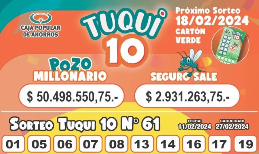 Tuqui 10: cómo salió el sorteo del domingo 11 de febrero