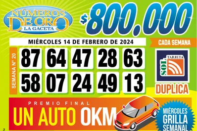 Los Números de Oro de LA GACETA del 14 de febrero de 2024