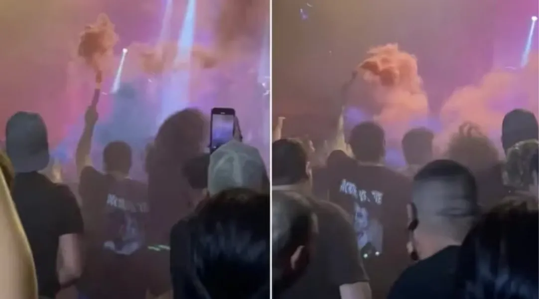 Dos fanáticos encendieron bengalas en un recinto cerrado