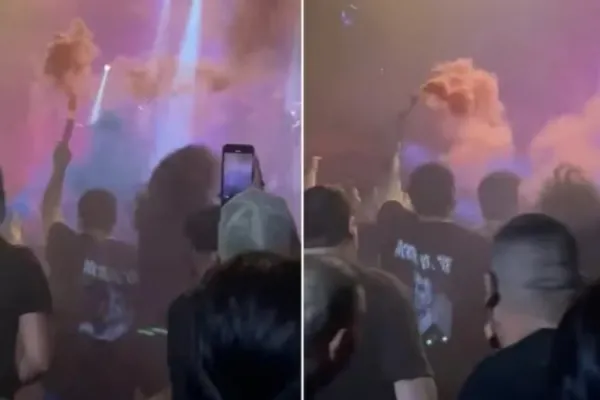 Falta de conciencia: prendieron una bengala durante un show dentro de un espacio cerrado