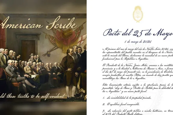Pacto del 25 de Mayo de Milei: la curiosa tipografía que usaron para redactarlo y los errores de ortografía