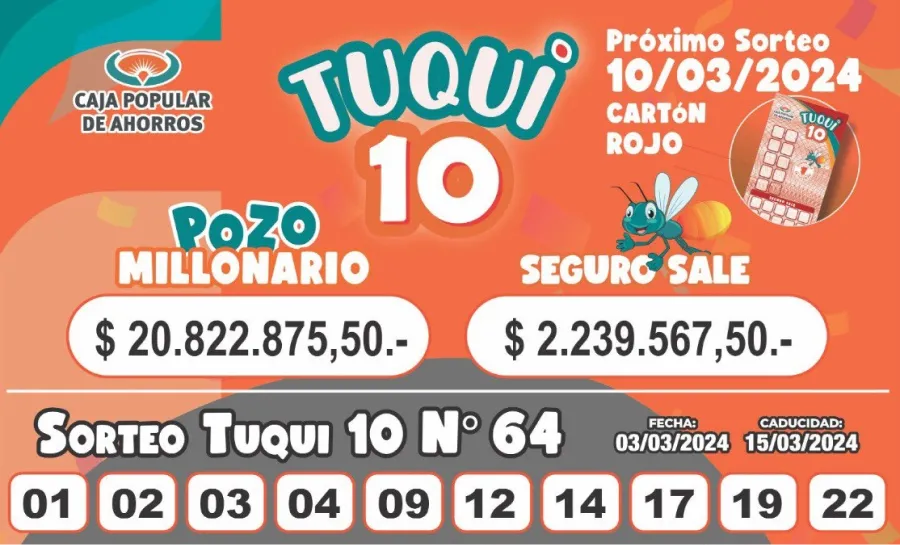 Tuqui 10: cómo salió el sorteo del domingo 3 de marzo