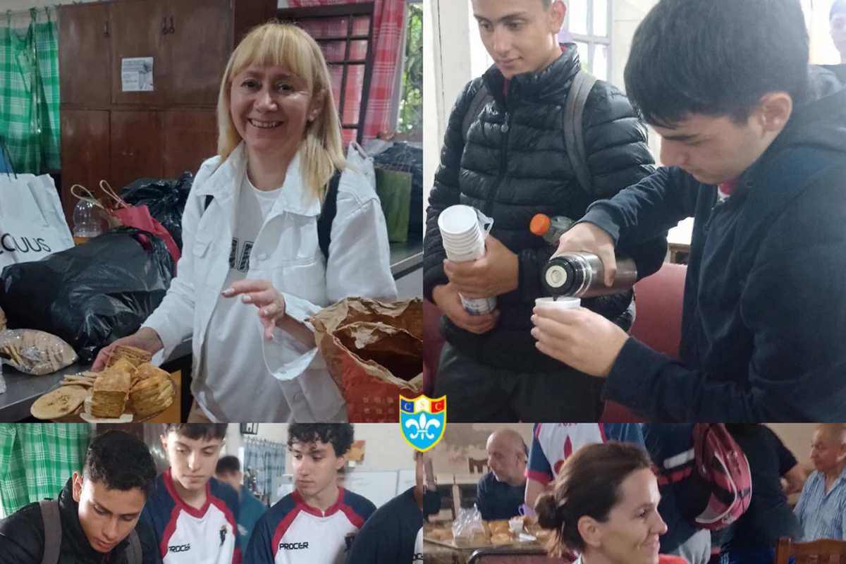 DESAYUNO DIFERENTE. Los estudiantes compartieron con adultos mayores.