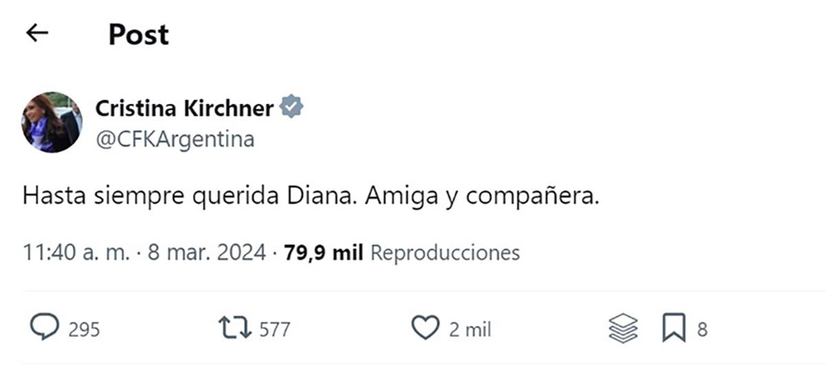 Murió la ex diputada peronista Diana Conti