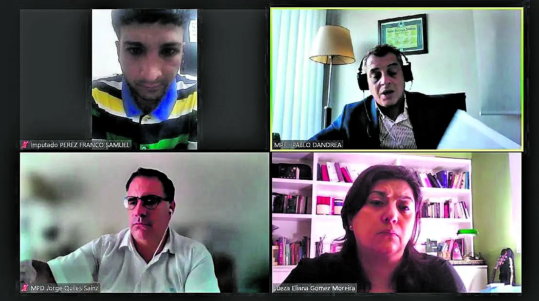 TODAS LAS PARTES. El acusado Franco Samuel Pérez escuchó la imputación de cargos en una audiencia realizada ayer.