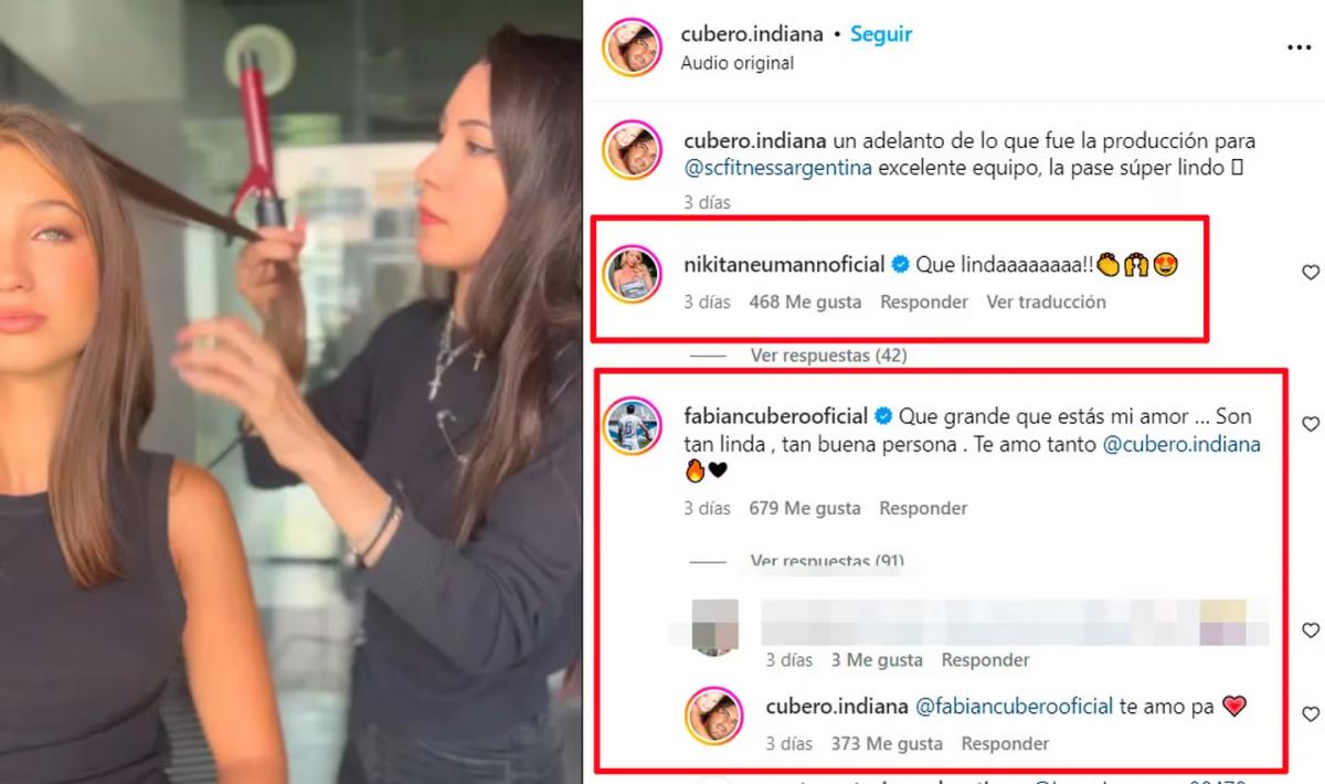 Indiana Cubero tomó partido entre sus padres, Fabián Cubero y Nicole Neumann