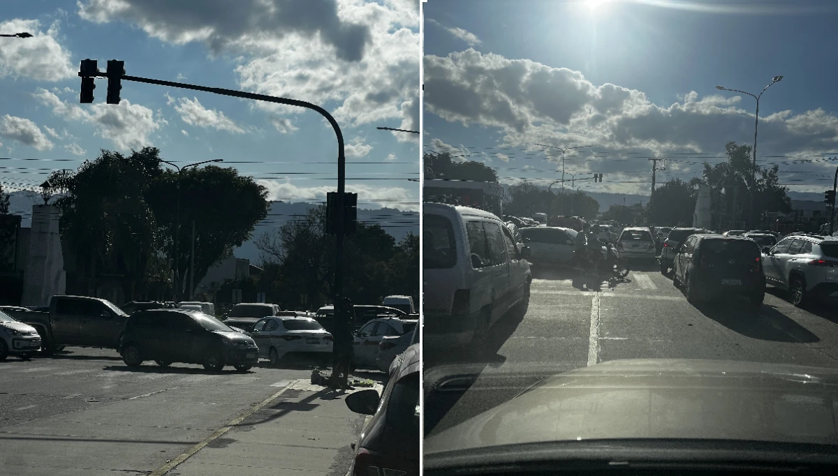 LOS SEMÁFOROS DEJARON DE funcionar. Circulación compleja en avenida Belgrano y Camino del Perú, en el límite entre capital y Yerba Buena