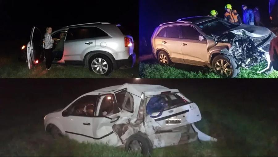 Así quedó el auto de Roly Serrano tras el choque con otro vehículo