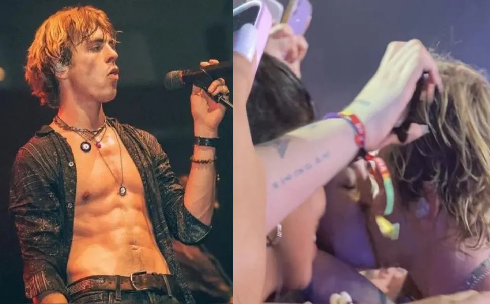 UN BESO APASIONADO. Ross Lynch saltó dele escenario para besar a una fan