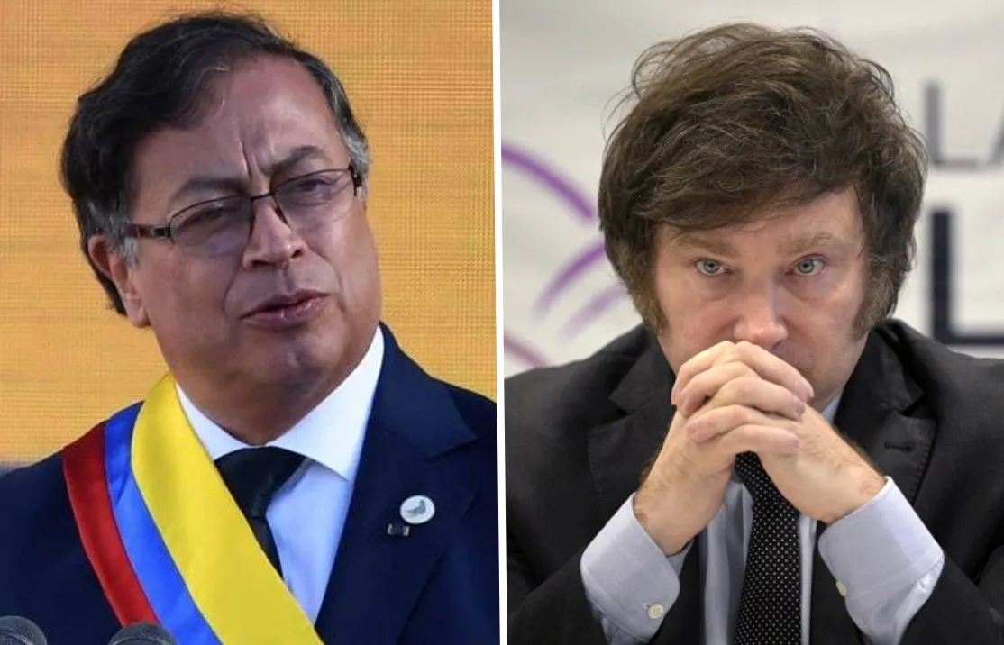 RELACIÓN TENSA. Gustavo Petro y Javier Milei. 