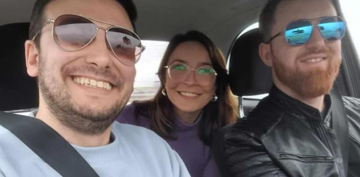 Noelia Maldonado y Emiliano Pennice, junto a Juan Francisco Díaz, durante el viaje por Semana Santa. Foto Diario de Cuyo. 