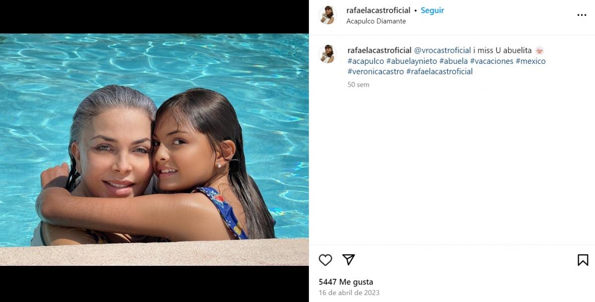 Rafaela Castro junto a su abuela, Verónica Castro