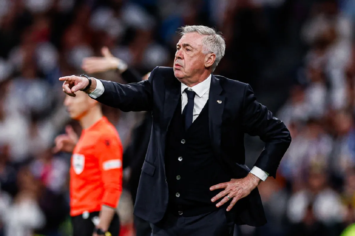 HOMBRE RÉCORD. Ancelotti llegó a los 200 partidos dirigidos en la Champions League. Foto tomada de X.