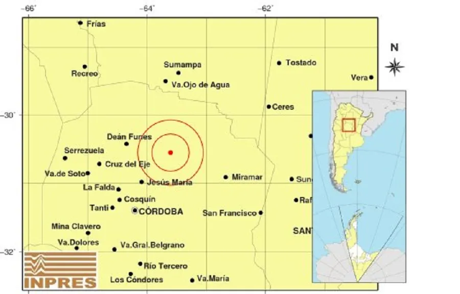 Fuerte temblor en Córdoba
