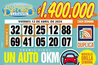 Los Números de Oro de LA GACETA del 12 de abril de 2024