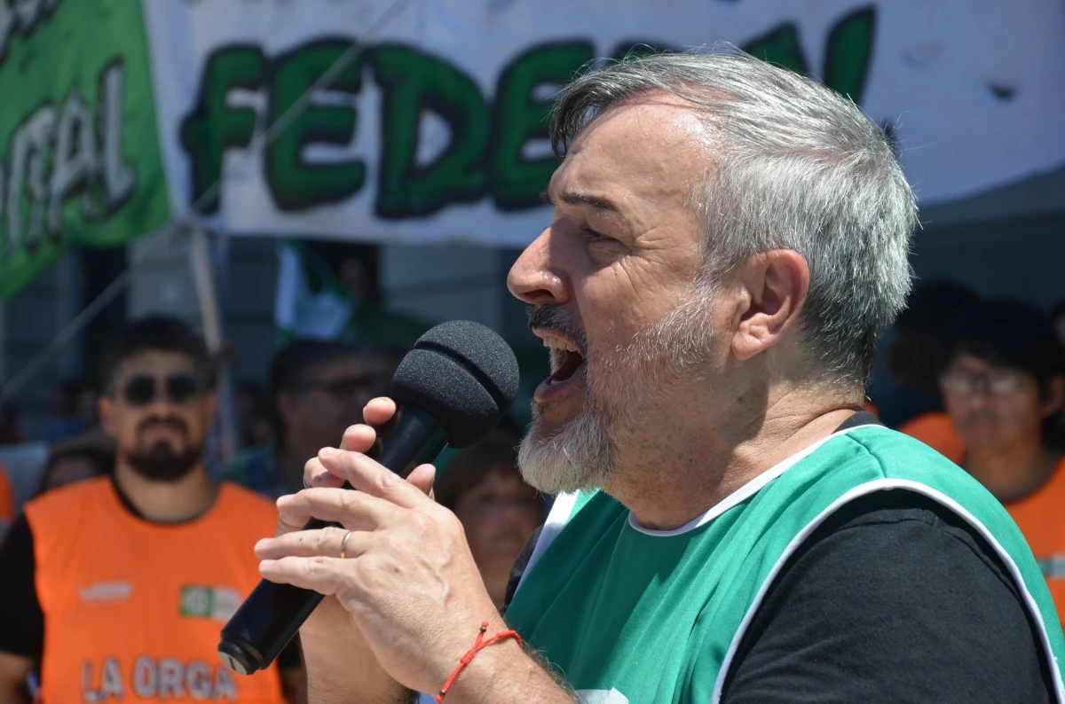 LÍDER DE ATE. Rodolfo Aguiar, secretario general del gremio estatal, rechazó las políticas de Javier Milei. (Foto de Prensa ATE)