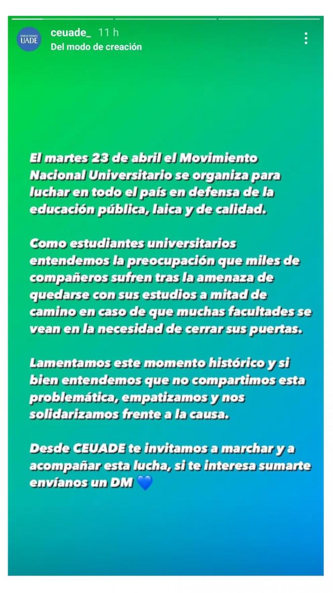 Comunicado del CEUADE