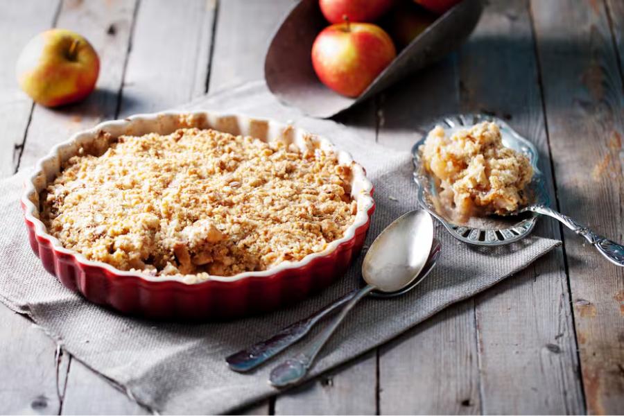 Crumble de manzana y avena.