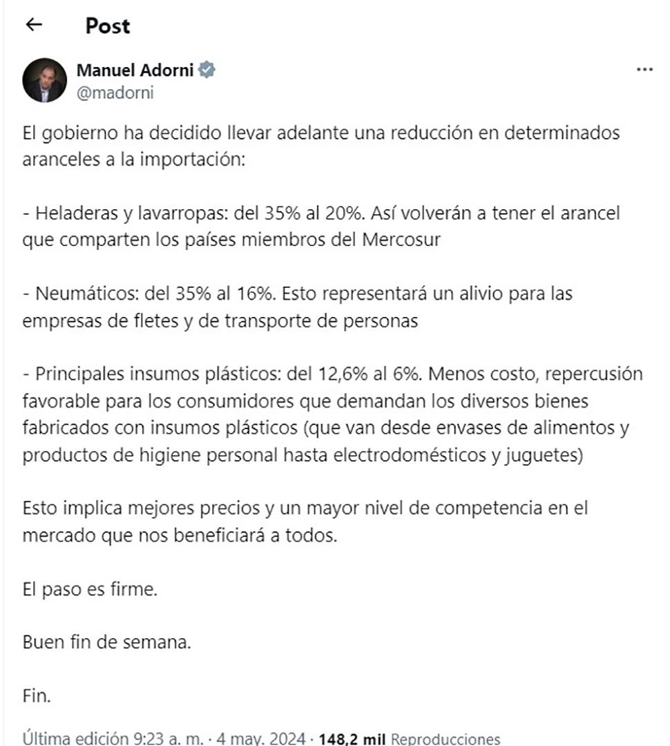 El Gobierno anunció que bajará los aranceles a la importación: a qué productos alcanza