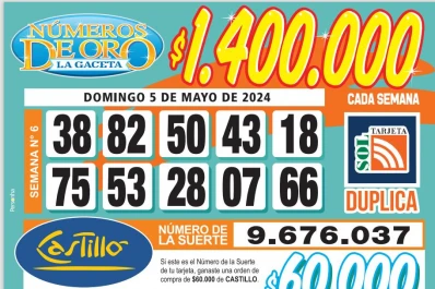 Los Números de Oro de LA GACETA del 5 de mayo del 2024