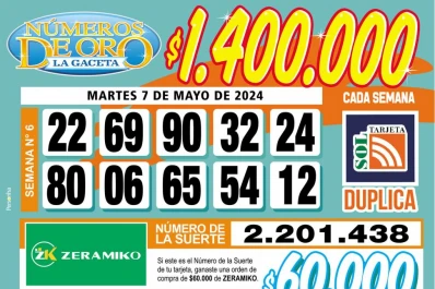 Los Números de Oro de LA GACETA del 7 de mayo del 2024