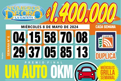Los Números de Oro de LA GACETA del 8 de mayo de 2024