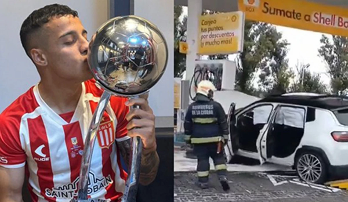 El impactante video del choque de Tiago Palacios en una estación de servicio