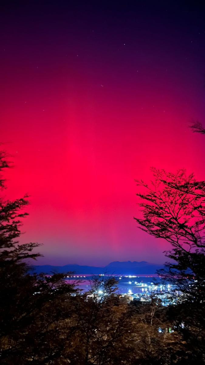 Imágenes: las increíbles auroras australes que se observaron en Ushuaia