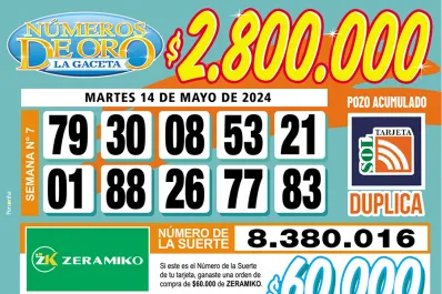 Los Números de Oro de LA GACETA del 14 de mayo de 2024