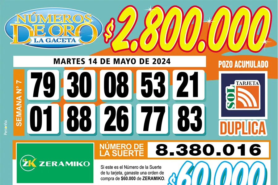 Los Números de Oro de LA GACETA del 14 de mayo de 2024