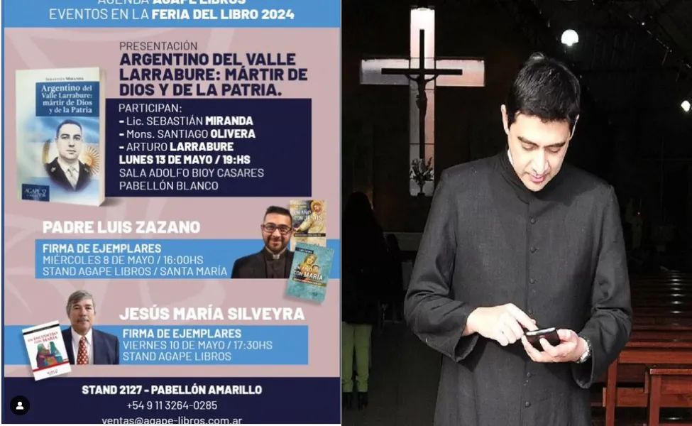 El padre Zazano se presentó en La Feria del Libro en Buenos Aires. 