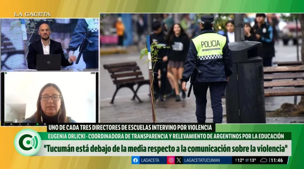 “ES UN TRABAJO CONJUNTO”. Dijo Eugenia Orlicki durante una entrevista con el canal de LA GACETA. captura de video lg plya