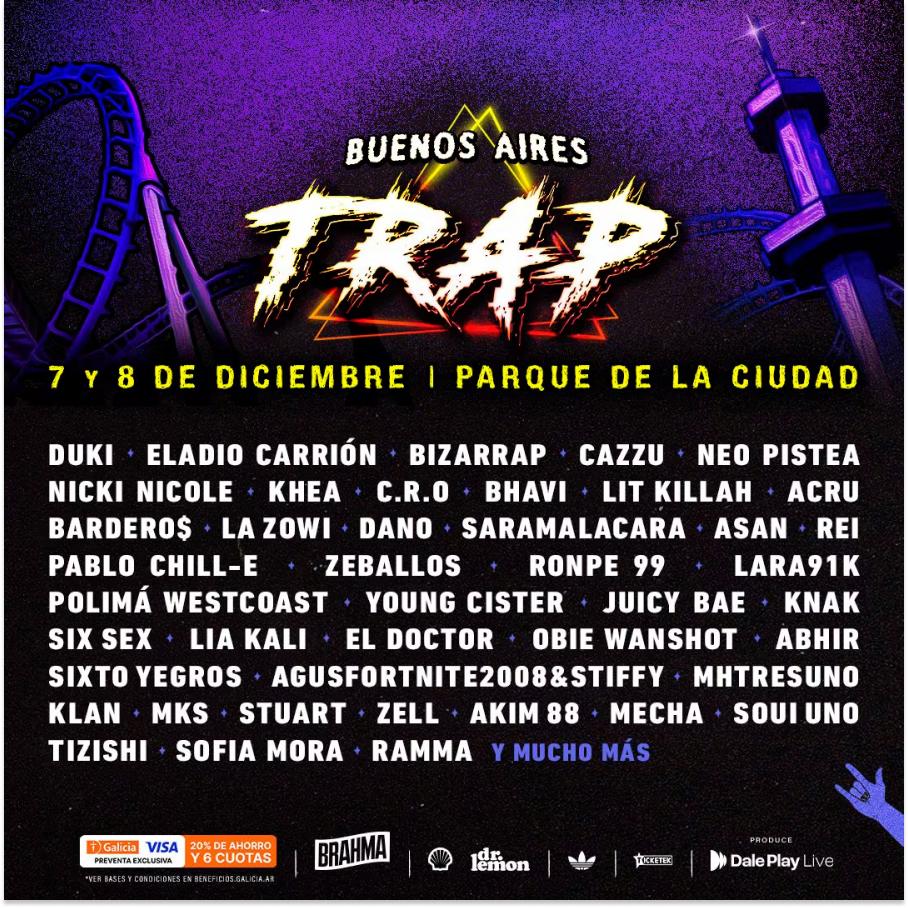 LA LISTA COMPLETA. Estos son los artistas confirmados para el Buenos Aires Trap 2024