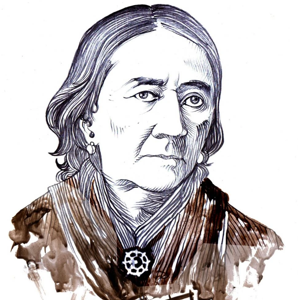 PROTAGONISTA. Doña Tomasa Posse (en un dibujo realizado por César Carrizo) fue una verdadera pionera tucumana en temas sociales, educativos, laborales y de derechos.